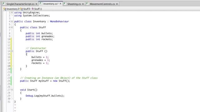 Unity Скриптинг Классы C#
