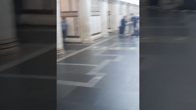 Под моими ногами нет колец, но я стою на кольце) Станция метро Павелецкая в Москве внутри вестибюля