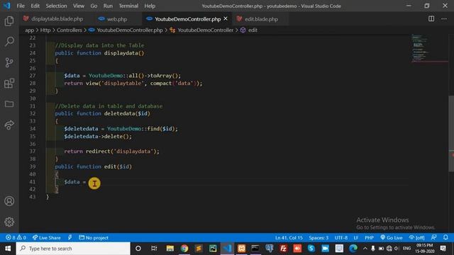 Fetch particular data from Table(using Id) in Laravel