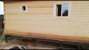 Баня из бруса 4х8 с террасой - Строительство бани под ключ от СК Доминика