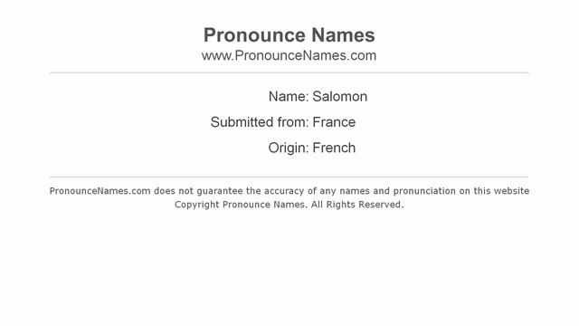 How to Pronounce Salomon - PronounceNames.com смотреть онлайн
