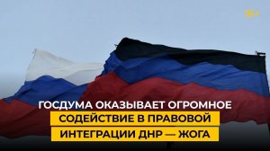 Госдума оказывает огромное содействие в правовой интеграции ДНР — Жога