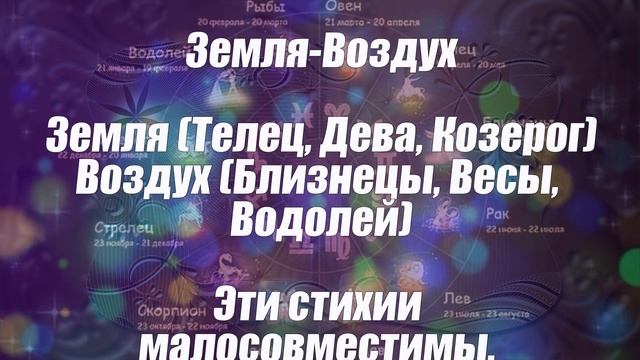 Совместимость знаков Зодиака по стихии ?