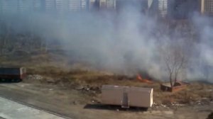 Пожар на бывшем татарском кладбище у микрорайона Кристалл				