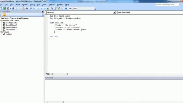 How to create new Excel workbook using Excel VBA