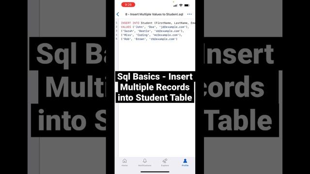 Sql for Beginners - Insert Multiple Records into Table #sqltutorial