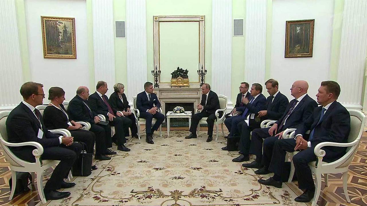 Владимир Путин принял в Кремле премьер-министра Словакии Роберта Фицо
