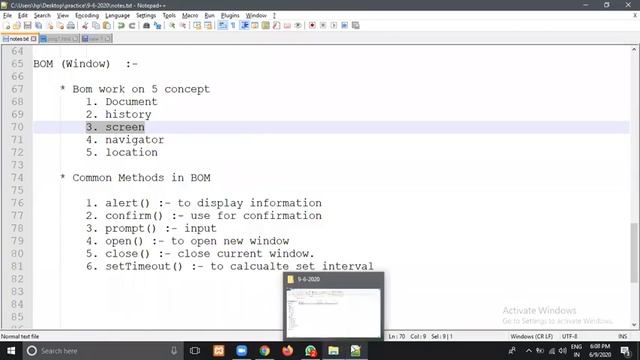 Document Object Model And Browser Object Models in JavaScript || Events in JavaScript.