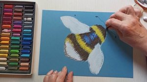 .Как ПРОСТО нарисовать пчелу.живопись пастелью для детей и начинающих художников.