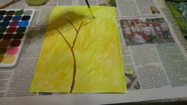 Как легко нарисовать осеннее дерево. DIY How to draw an autumn tree easily смотреть онлайн