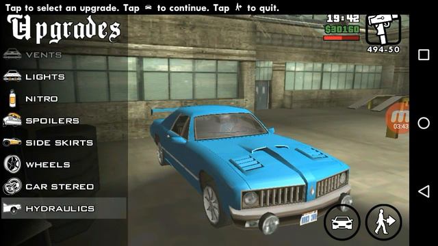 GTA SA android Stallion car customization in Transfender смотреть онлайн