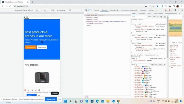 Reactjs Ecoomerce Website Template Home Page