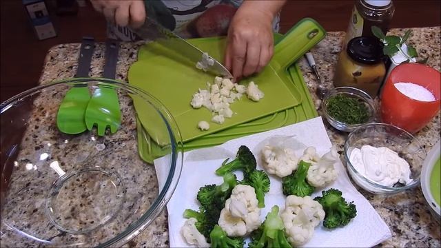 122. САЛАТ ИЗ БРОККОЛИ И ЦВЕТНОЙ КАПУСТЫ.  Мой любимый салат. Broccoli and Cauliflower Salad