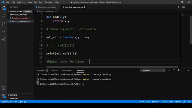 Advanced Python Programming | Part 2 |  Lambda Functions