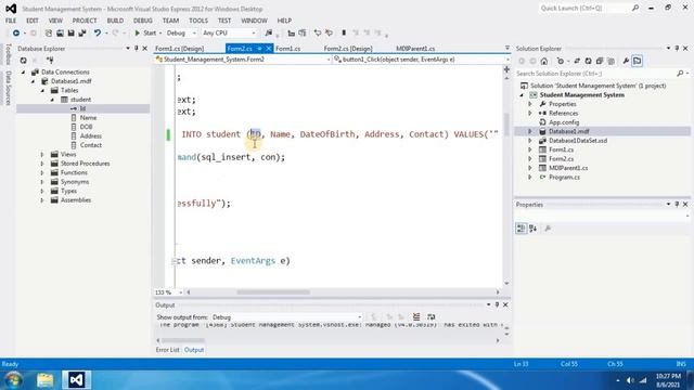 How to fix Invalid column name error in Visual Studio C#.NET Final Project? смотреть онлайн