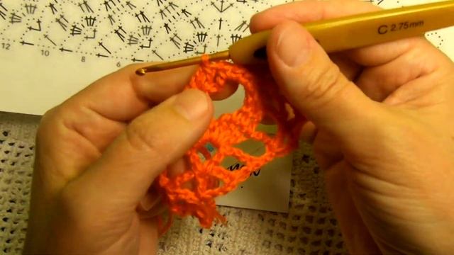 Шаль "Оранж", РАЗБОР узора по схеме , вязание КРЮЧКОМ , crochet shawl ( шаль № 200) смотреть онлайн