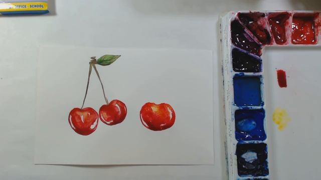 Quick Loose Cherries in Watercolor // Beginner Tutorial смотреть онлайн