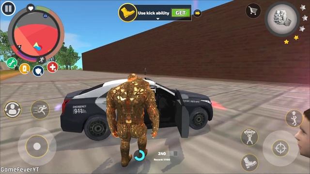 Rope Hero: Vice Town (Mutant Man Stand on Car Robot) Man with Stones Thrones - Android Gameplay HD смотреть онлайн