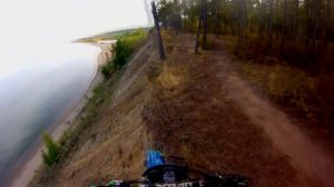 Падение с обрыва на мотоцикле!!!