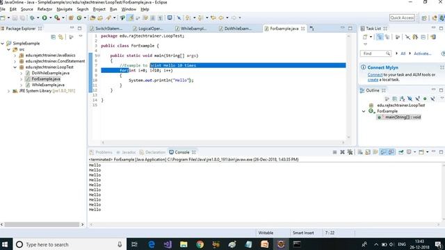 Java for Test Engineers : Loops (while, do-while & for loop) : Part7