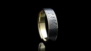 Damascus steel ring "Fortuna". Кольцо из дамасской стали.