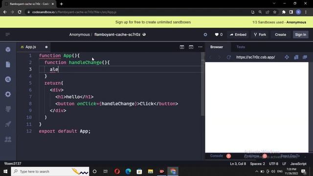 #7 Event Handling In React Js(Hindi) | Event Handling Without Arguments In React Js 2022 | Part-1