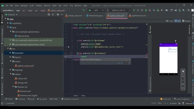 How to create OptionMenu in android for beginners || Android tutorial for beginners||