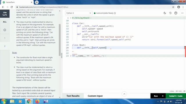String representations of objects | hackerrank python certification task 2