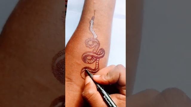 snake tattooing in hand #shorts#ytshorts  #Rabasarts