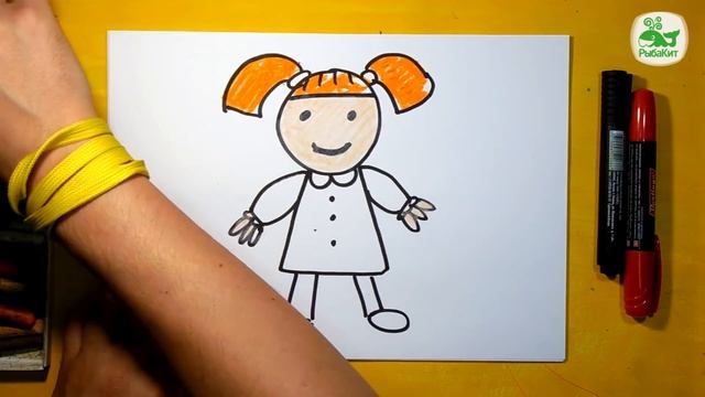Как нарисовать Куклу, Урок рисования для детей от 3 лет смотреть онлайн