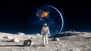 Астронавт идущий по луне