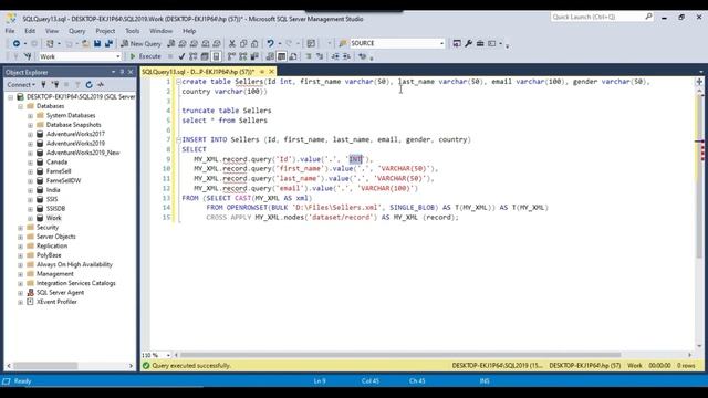 32 Import xml file to sql server using sql query