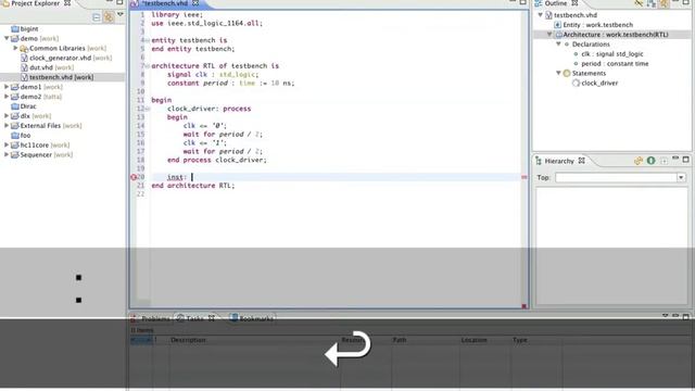 Create a VHDL testbench with Sigasi's autocomplete feature смотреть онлайн