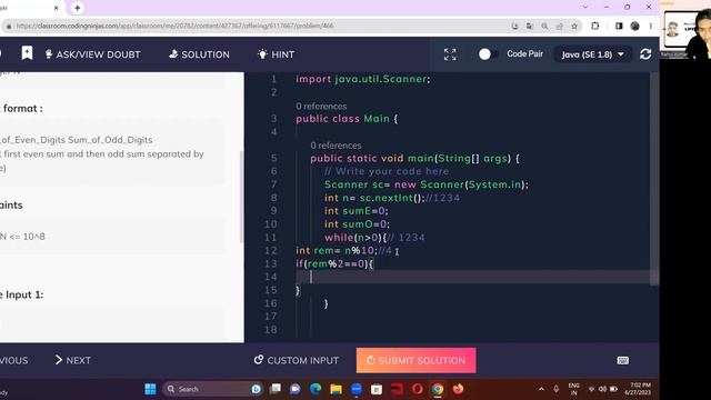 Sum of even & odd  || easy concept || java