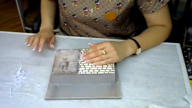 ключница кирпичи декупаж часть 3