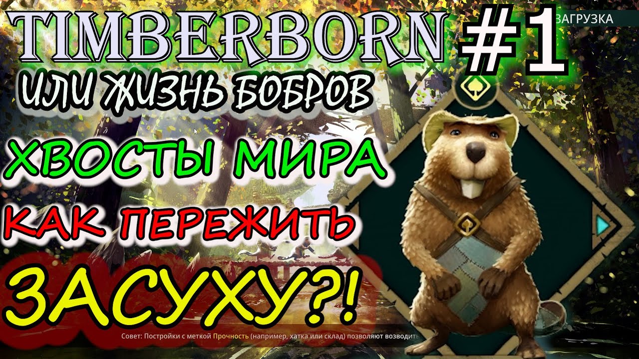 КАК ПЕРЕЖИТЬ ЗАСУХУ. КАК ПРАВИЛЬНО СТРОИТЬ. ХВОСТЫ МИРА. Прохождение Timberborn #1