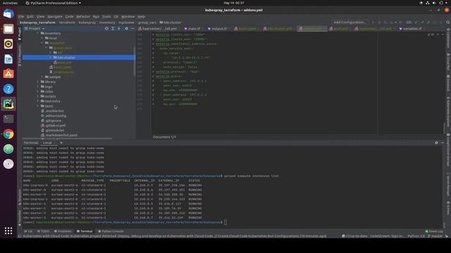 Установка Kubernetes кластера при помощи Terraform и Kubespray