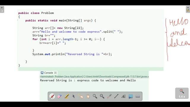 Reverse the words in a given string in java | Reverse the words in a given string