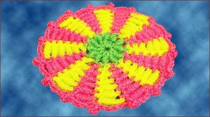 Коврик крючком из витых столбиков. Вязание коврика. Столбики крючком.