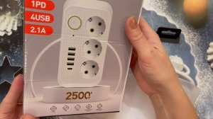 Удлинитель с несколькими розетками, электрический удлинитель с USB Type C с Алиэкспресса.