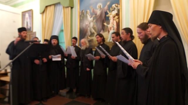 Братские песнопения в трапезной (праздник Всех святых на Валааме просиявших) смотреть онлайн