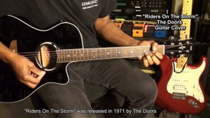 RIDERS ON THE STORM The Doors Guitar Chords & Solo Cover + Lesson Links Below @EricBlackmonGuitar