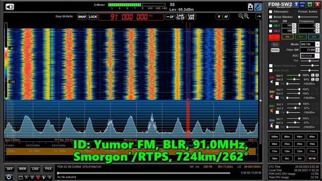 28.09.2023 07:08UTC, [Tropo], Юмор ФМ, Сморгонь, Белоруссия, 91.0МГц, 724км