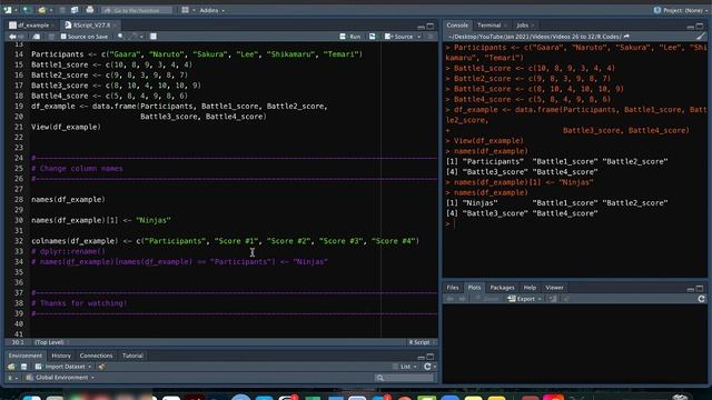 How to change column names in R dataframes (Data Analysis Basics in R #15)