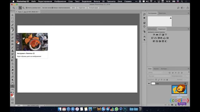 ФОТОШОП уроки для детей -  урок 2.5 Изучаем Панель инструментов. Codim.online - онлайн школа