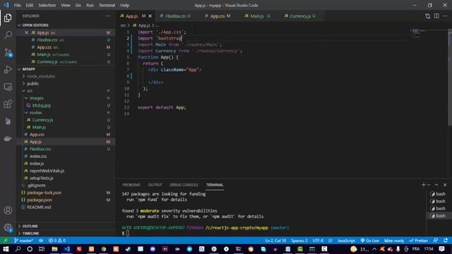 ReactJs Project (set up react router)