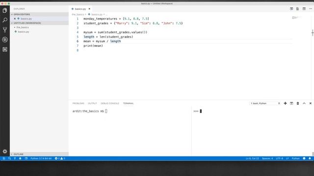 Python 4.1 The Basic operation with datatypes - Python Shell and Terminal Tip