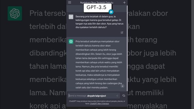 Perbandingan chatGPT 3.5 and GPT  4