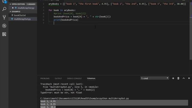 Writing to a File & Review of a MultiDimensional Array
