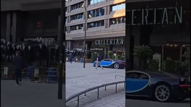 ?1500 HP Bugatti Chiron from Northern Ireland in Stockholm, Sweden. Creates a stir! Also a Mercedes